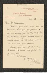 Nachlass Franz Steindachner, Brief von James Green an Franz Steindachner (26.10.1909), Inv.Nr. 176.01, Seite 1